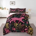 thumbnail image 3 of Homewish Kawaii Rustic Cheetah Bedding Comforter Set for Teen, Jungle Woodland Wildlife Twin Comforter Sets, Plant Botanical Reversible Bedding Set, Luxury Bedroom Decor, 2pcs, 3 of 8