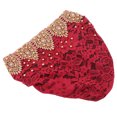 thumbnail image 4 of Muslim Turban Hat, Turban Head Wrap Multicolor Floral Design Fine Workmanship Stylish Exquisite  For Worship For Daily Wear Wine Red, 4 of 8