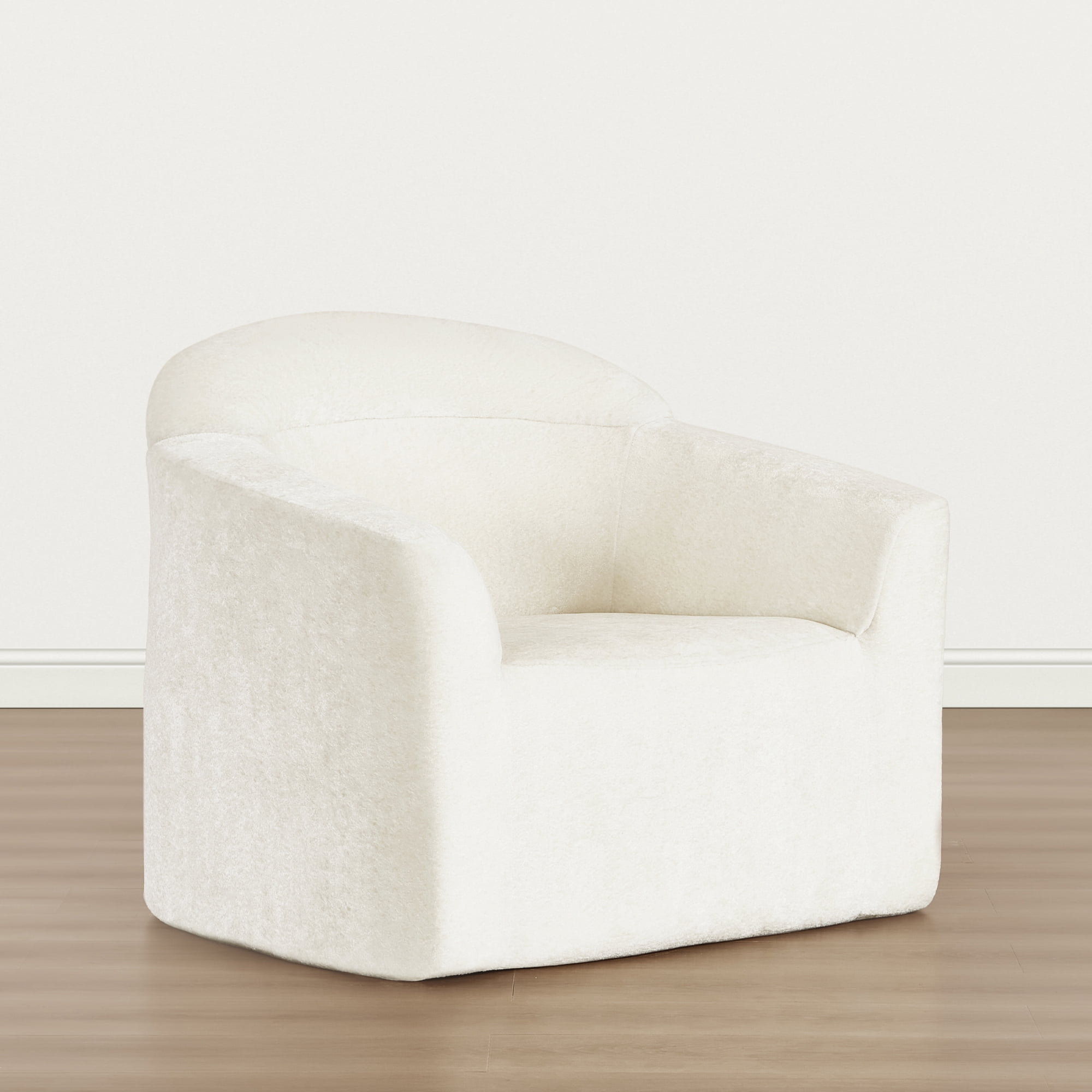 Spruce & Spring Modern Accent Chair with Compression Sponge Cushion, No Assembly, Cream