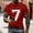 Red(New), variant on PNTUTB Fashion Men's Number 7 Print Classic Crew Neck Pullover Short Sleeve Casual Comfortable T-shirts