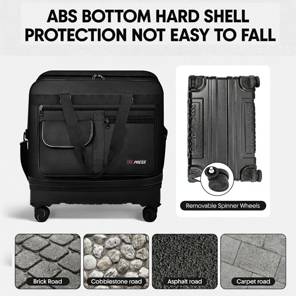36" Expandable Foldable Suitcase Bag Large Collapsible Rolling Luggage Bag for Storage, Moving & Abroad Travel, Black, JM
