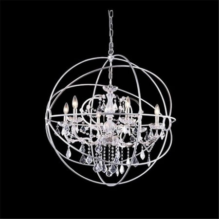 Nickel Hanging Chandelier Metro Polished Nickel Modern 6-Light Hanging Chandelier Heirloom Handcut Crystal in Crystal (Clear)-800D32PN-RC--32