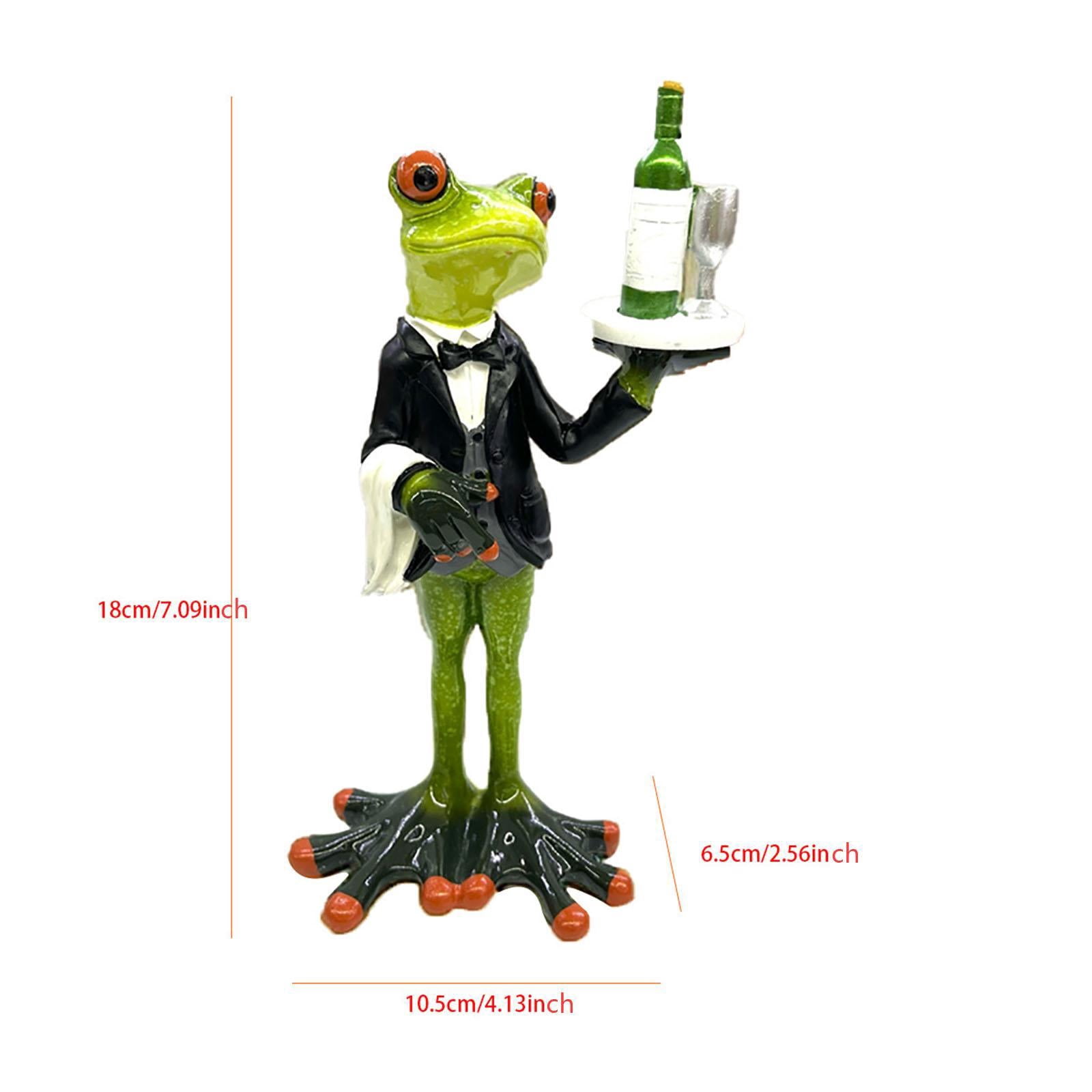 Fiocias Frog Paper Towel Holder Dispenser Non Slip Vertical Tissue Holder Rack Creative Decorative Animal Sculpture Figurine Tabletop Ornament for Home Firepl