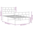 thumbnail image 2 of vidaXL White Metal Twin XL Bed Frame with Headboard, Heavy-Duty, Under-Bed Storage, No Mattress, 2 of 4