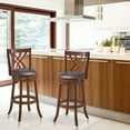thumbnail image 4 of Costway Set of 4 Swivel Bar Stools Bar Height Dining Pub Chairs with  Rubber Wood Legs, 4 of 10