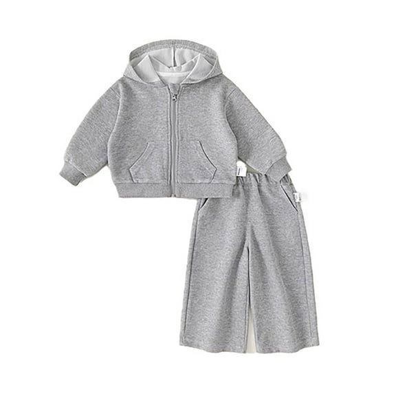 OSOLU Toddler Girls Suit Coat Child Two Piece New Hoodie Casual Spring Autumn Outfits Tracksuits Sweatsuit Fashionable Dailywear, 5-6 Years