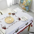 thumbnail image 4 of Christmas Ribbons Print Tablecloth Waterproof and Stain Resistant Table Cloth Decorative Tablecloths is Suitable for Holiday/Dining/Party Use(60x84 Inch), 4 of 5