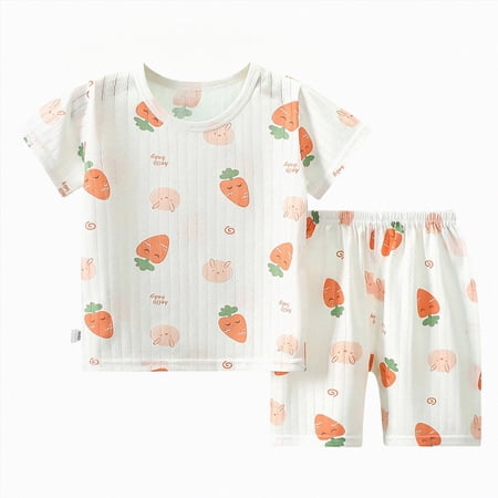 ZHANGDER Toddler Baby Boy Clothes Casual Outfit Short Sleeve T Shirt and Shorts Set Cool Short Sets Orange 5-6 Years