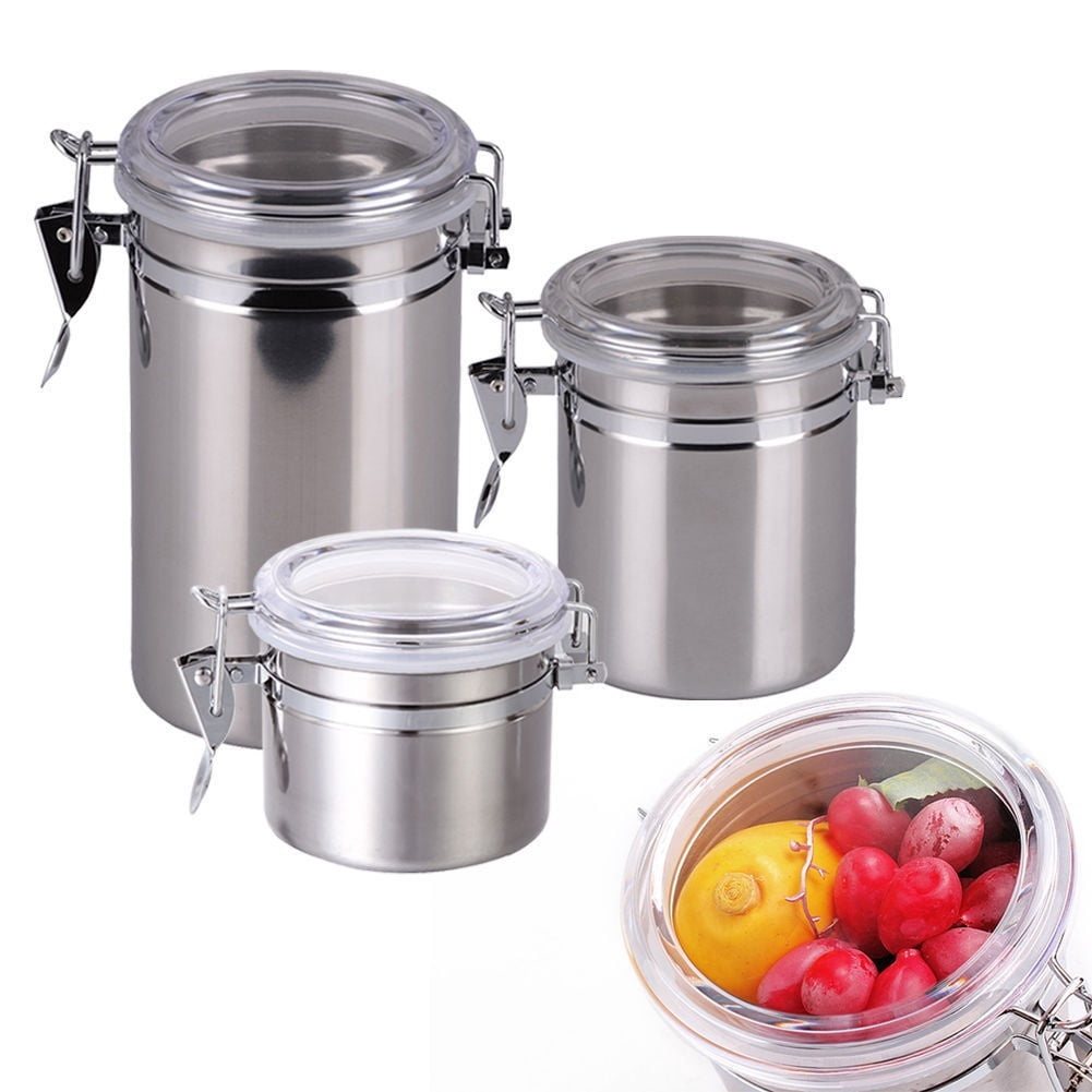 Stainless Steel Airtight Sealed Canister Coffee Flour Sugar Container