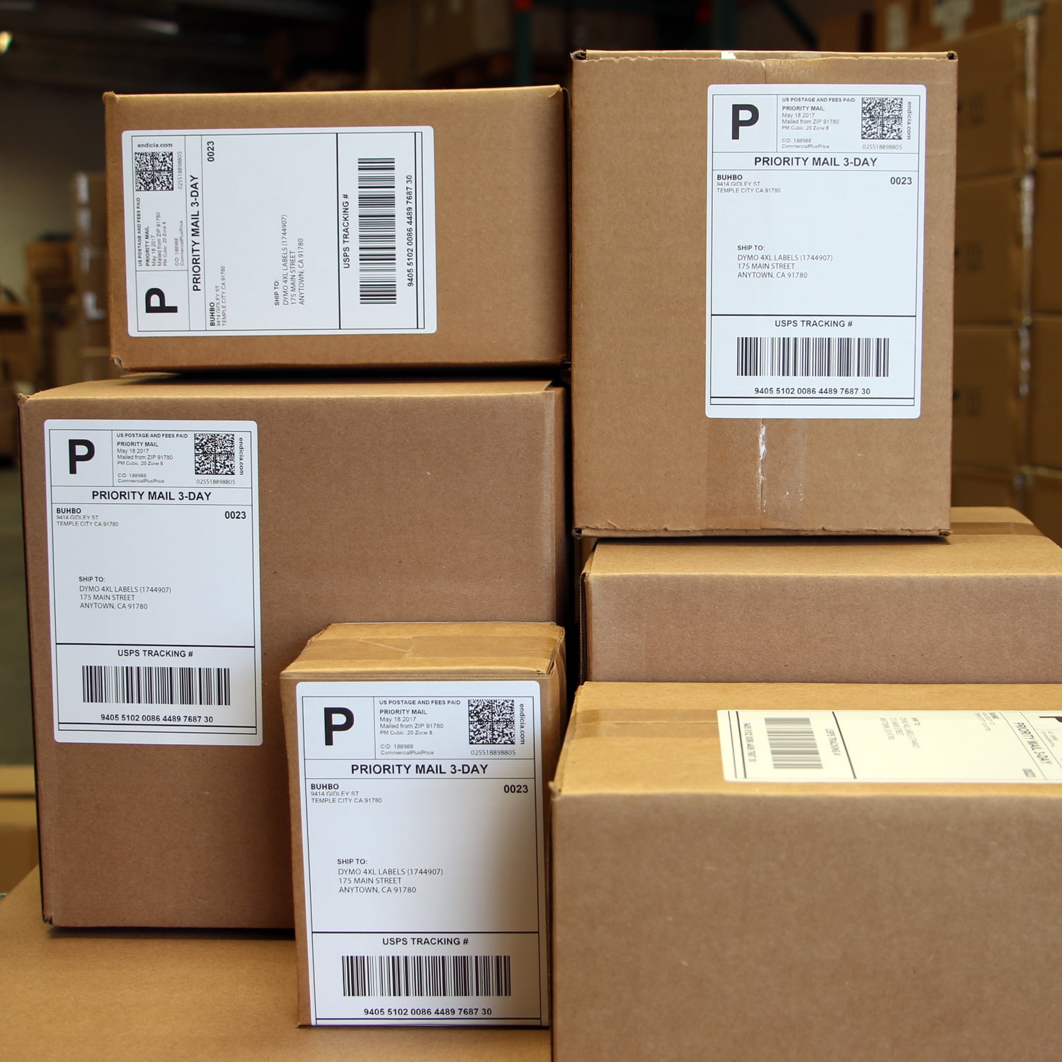 Buhbo DYMO 4XL Compatible 4" x 6" Shipping Label 1744907, White (8 Pack / 220 Labels per Roll)