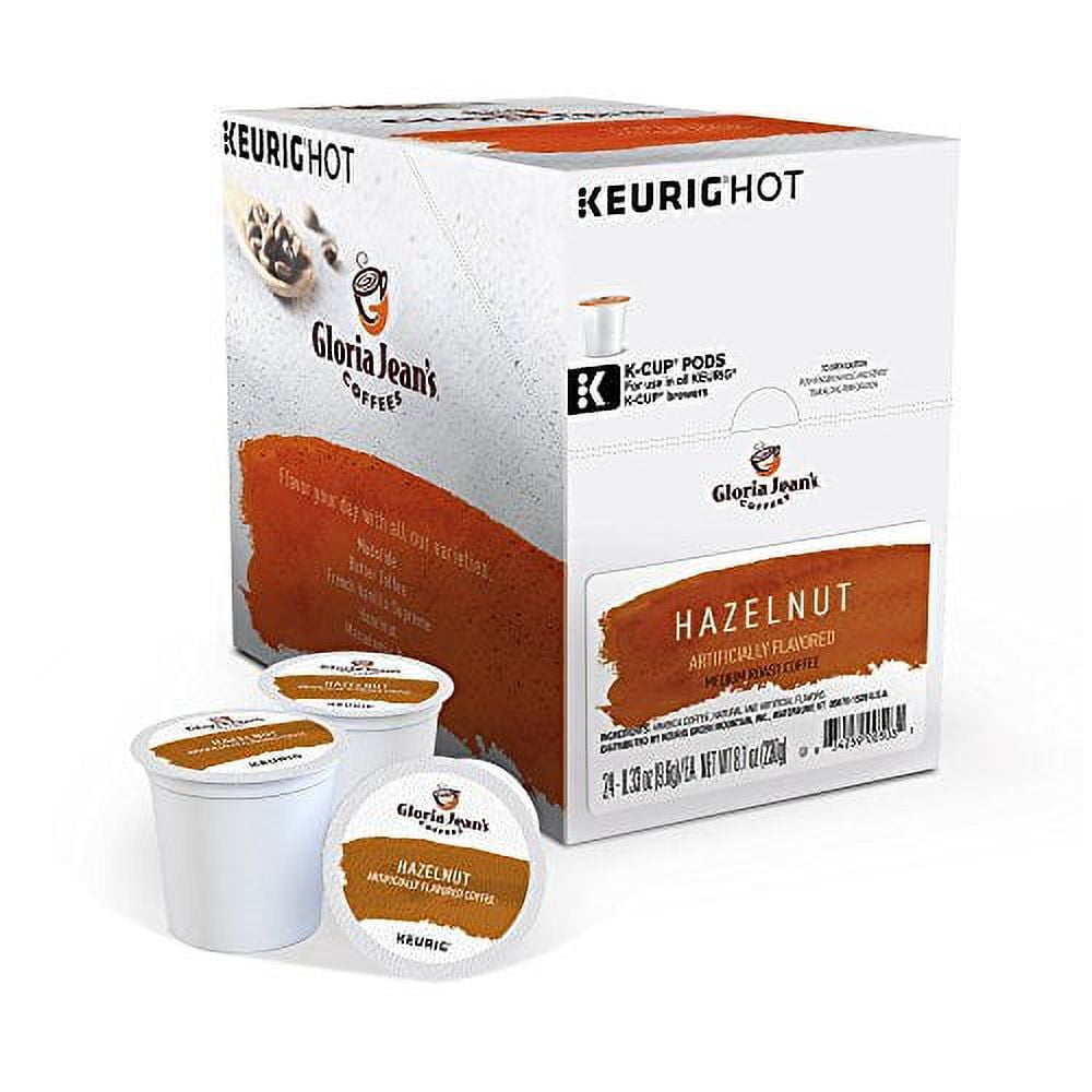Gloria Jean's Coffees Hazelnut, Single Serve Coffee K-Cup Pod, Flavored Coffee, 24