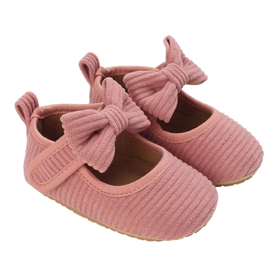 Baby Casual Shoes Solid Color Bowknot Soft Sole Anti Slip Princess Shoes Classic Prewalker Shoes Barefoot Comfortable Footwear For Baby ,6 Months