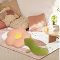 thumbnail image 4 of Cojín de almohada de flores | Forma de crisantemo | Cojín de algodón suave para dormitorio, sofá, sofá, coche | Cojín de descanso decorativo | 27.6x11.8 pulgadas | Amarillo, Blanco, Rosa | 1 Paquete, 4 of 6
