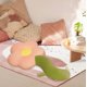 thumbnail image 4 of Almohada en forma de flor | Cojín de refuerzo de crisantemo | Decoración de salón de felpa de algodón suave | Amarillo Blanco Rosa | 27.6x11.8 pulgadas | Almohada de descanso de sofá de dormitorio, 4 of 6