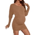 thumbnail image 1 of Maternity Dress Long Sleeve Bag Maternity Skirt Side Drawstring, 1 of 9