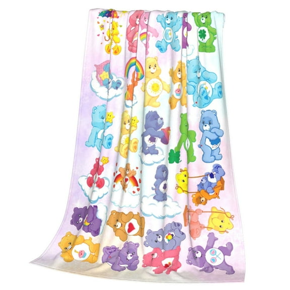 Care Bears Throw Blanket Cozy Plush Lightweight Warm Fuzzy Flannel Blanket Air Conditioning Blanket for Couch Sofa Bed Home Decor Gift 50x40