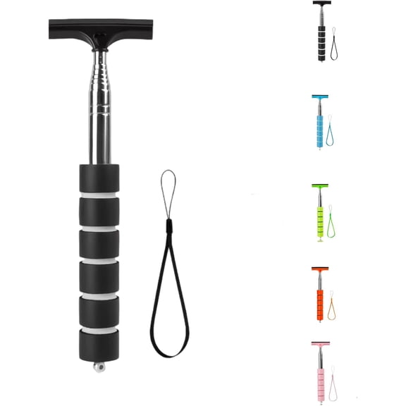 Telescoping Side Mirror Squeegee, Car Rearview Mirror Wiper, Car Mirrors Cleaner with Telescopic Long Rod, Portable Cleaning Tool for Rainy Foggy Weather, for All Vehicles (Black)