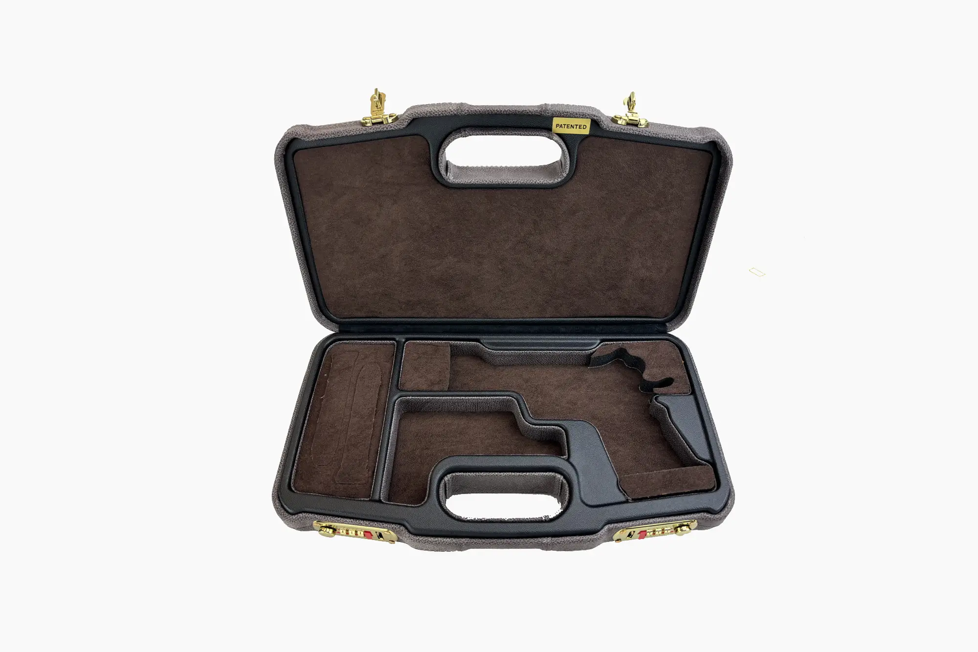 2018SPLX/8686: Luxury Leather Trim 1911 Travel Hard Case for 1 Handgun + 2 Mags + Ammo