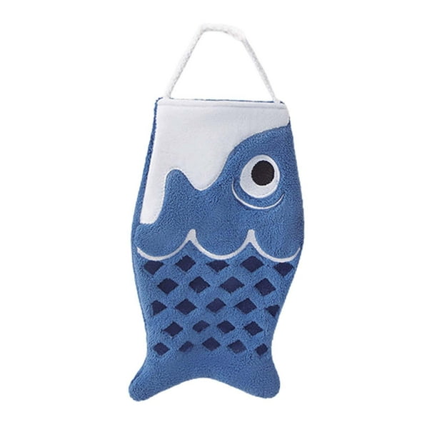 Luzkey Animal Hand Towels Funny Fish Hanging Hand Towel With Hanging Loop Decorative Dish Towels Soft Absorbent Towel Microfiber Towel For Bathroom Bl