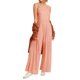 thumbnail image 3 of Mono largo de verano para mujer de VISgogo, mono holgado con tirantes anchos en el pecho liso fruncido, mono informal con pantalones largos de pierna ancha para mujer VISgogo moda, 3 of 9