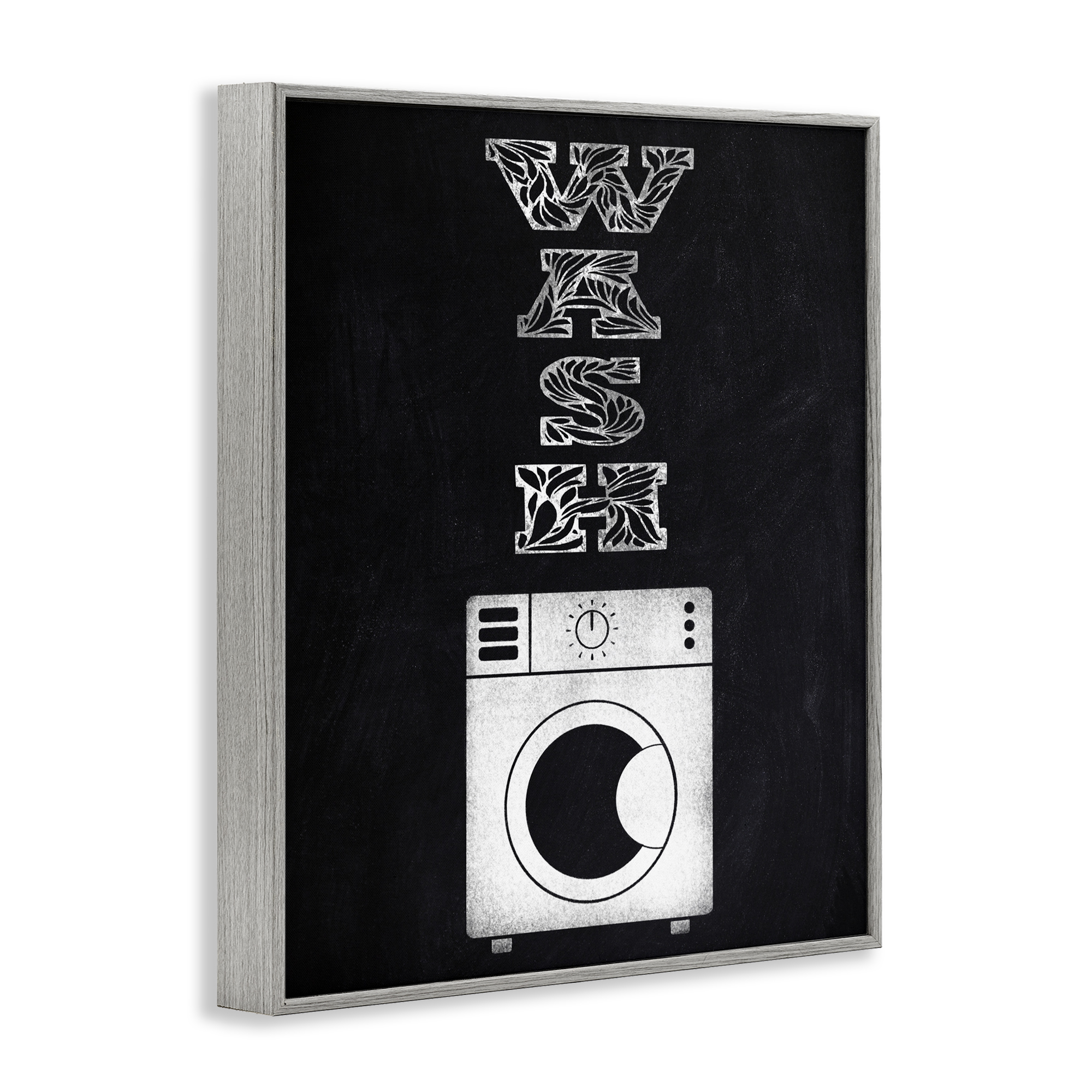 Laundry Wash Ornate Letters Gray Framed Giclee Art, design by Marcus Prime