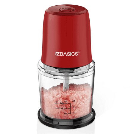 

EZBASICS Electric Food Processor Mini Food Chopper/Grinder for kitchen 2-Cup Capacity 2 Speed Mode with Sharp Blades Red