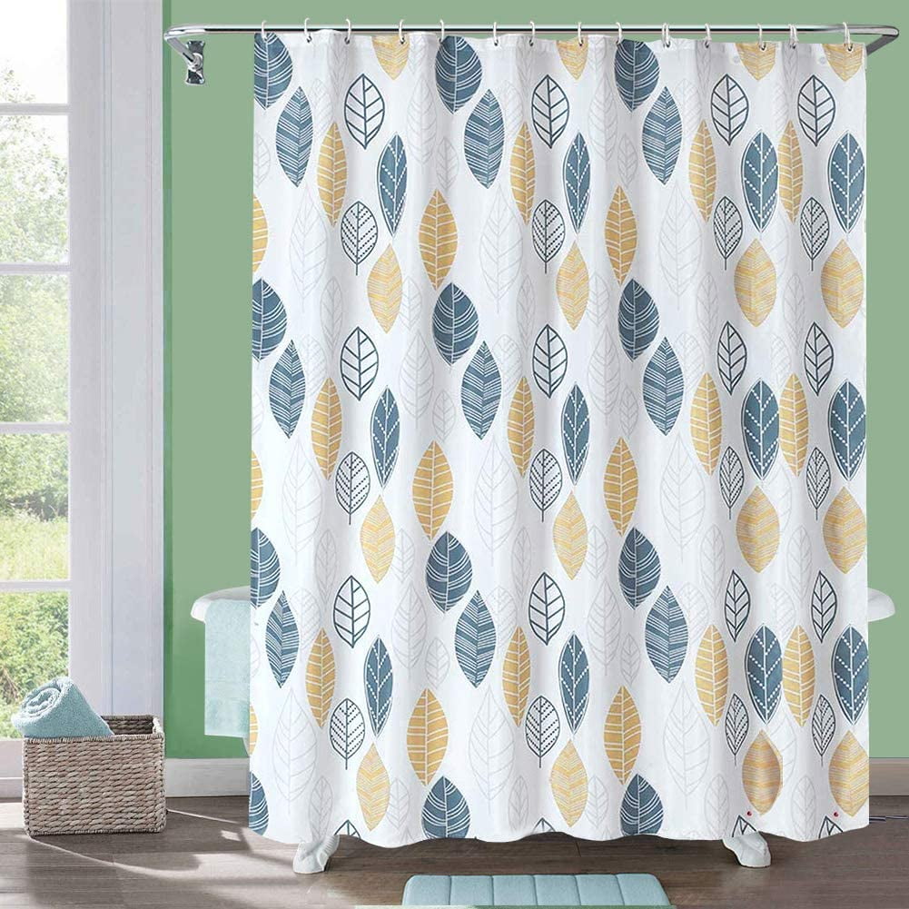 Bathroom Shower Curtain with 12 Hooks Polyester Fabric Waterproof 72 x 72 Inch 