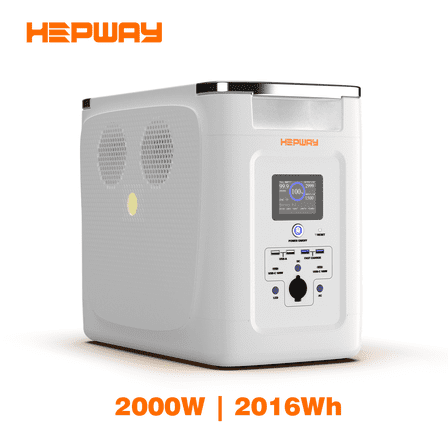HEPWAY Portable Power Station,2000W 2016Wh LFP Battery 3000+ Cycle to 80%, Expandable Up To 32,768Wh with X-Boost 3600W, Full Charge in 1.3Hr, 2400W Solar Generator for Home UPS Backup RV Camping