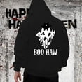 thumbnail image 2 of Hoodies for Men Halloween Cartoon Ghost Print Casual Pullover Warm Comfortable Hooded Sweatshirt Fall Winter Streetwear Loose Mens Sweatshirts Black M, 2 of 4