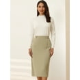 thumbnail image 2 of DARING DIVA Women's Pencil Skirt with High Waist and Split Back 2XL Khaki, 2 of 5