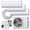 3 Zone - 9K+12K+12K / 20 SEER2/ 230V / 28000 BTU, variant on Upstreman 3 Zone Mini Split Air Conditioner Heat Pump, 28000 BTU Wi-Fi Mini Split AC Unit Heater 230V 20 SEER2 Inverter Ductless Air Conditioner w/ Pre-Charged Condenser, Up to 1350 Sq.Ft, 9K+9K+12K