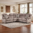 thumbnail image 2 of Bonzy Home Reclining Chair with Center Console with Hidden Storage, Living Room Furniture Set with Cup Holders for Living Room Camel, 2 of 9