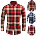 thumbnail image 4 of WREESH Men's Work Shirts Button Down Shirts Long Sleeve Plaid with Turn-Down Collar, Button Detail & Comfortable Fit for Casual Style Blue, 4 of 4