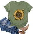 thumbnail image 5 of vigerkar 2025 Tops Sunflower Shirts for Women Flower Graphic Tees Shirts Summer Inspirational Tshirt Light Green, M, 5 of 6