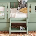 thumbnail image 5 of Bellemave Twin Size Montessori Bed with Storage and Stairs, Wood Daybed with Bookcase and Guardrails, Twin Floor Beds Frame with 2 Drawers for Room, No Box Spring Needed（Green), 5 of 9