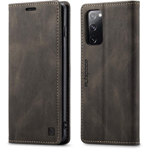 Case for Galaxy S20 FE 5G,PU Leather Folio Flip Wallet Case with Card Holster Stand Kickstand Magnetic Closure Shockproof Phone Cover for Samsung Galaxy S20 FE/S20 Lite (Coffee)