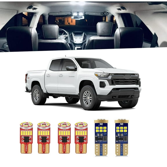 8 Piece For Chevrolet Interior LED Lights Kit  for Chevrolet Colorado 2023 2024 Dome Map License Plate Light  Install Tool