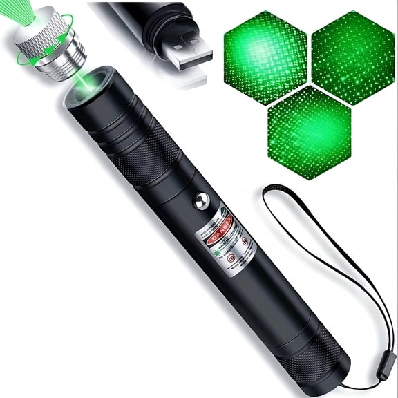 GJX 2026 New Rechargeable Green Laser Pointer, High Power Long Range Laser Pen, USB Charging for Outdoor and Presentation Use