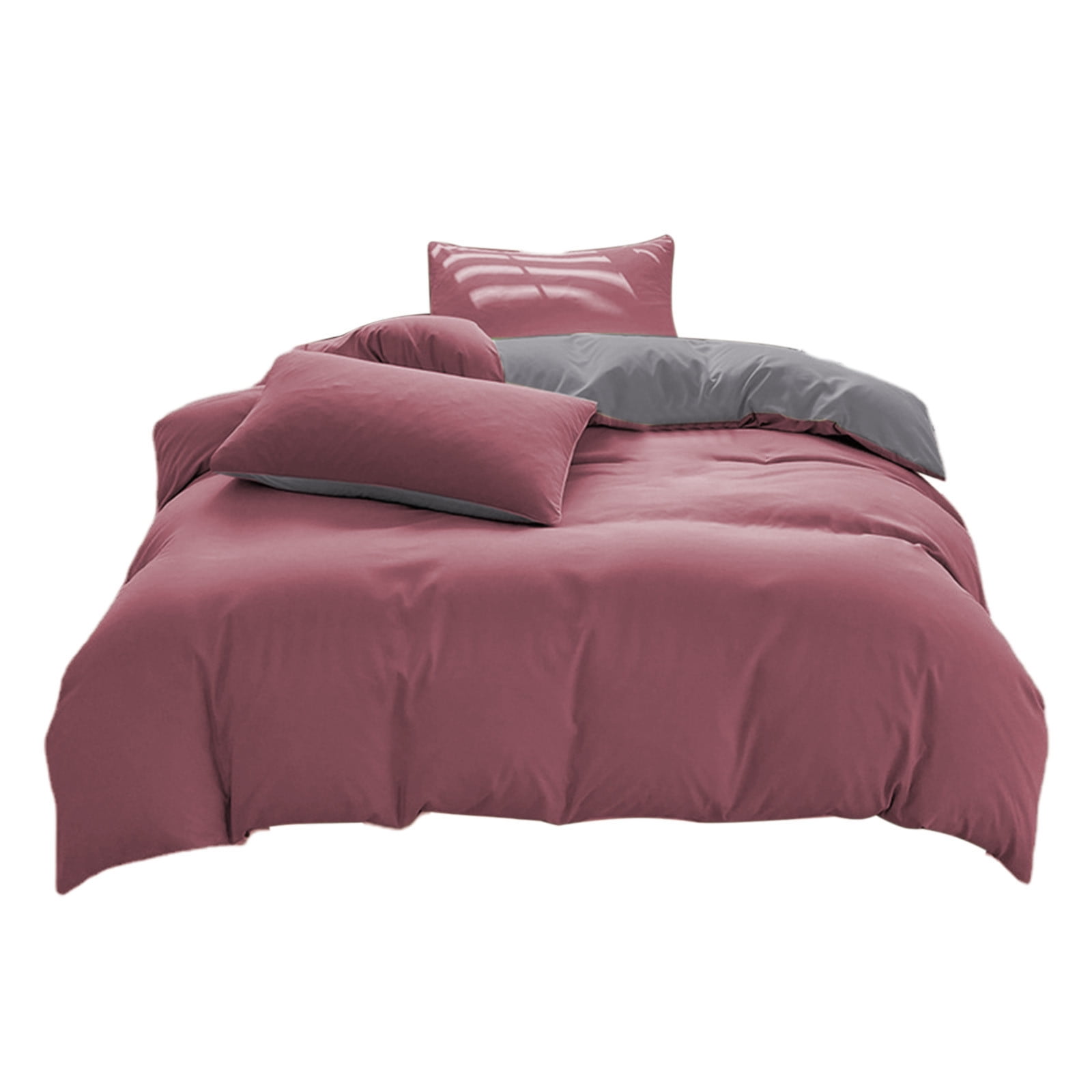 4 Piece Bed Sheets Queen/King Size Bedding Set with Duvet Cover Fitted Sheet 2 Pillowcases Soft Washed Polyester Wrinkle Free Easy Care by PALIFEUR