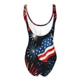 thumbnail image 4 of PNTUTB Summer Fashion Women's Independence Day Print Slimming Backless One Piece Swimsuit with Built-in Padded Cups, 4 of 6