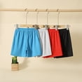 thumbnail image 5 of Fdqin Boys Shorts 4 Pcs Mesh Athletic Basketball Short Elastic Waist Workout Casual Jogger Short Activewear Grey Blue Red Black 9-10 Years, 5 of 9