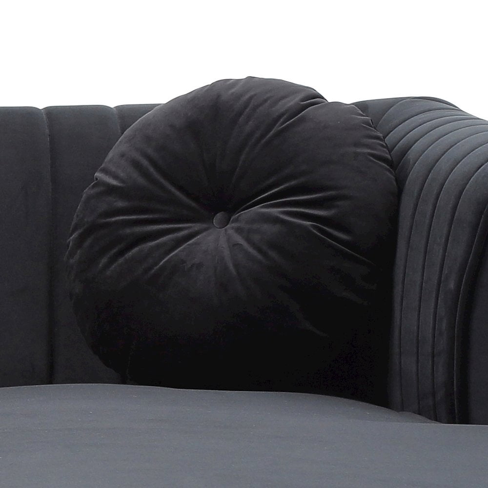 Glory Furniture Delray Sofa Chaise in Black Color