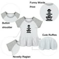 thumbnail image 2 of Pack of 2, I Have Shat Upon My Pantaloons & You Ain't Cool Unless You Pee Your Pants Funny Dresses, Newborn Baby Skirts, Infant Princess Dress, Toddler Frocks (Gray Raglan Dresses, 0-6 Months), 2 of 5
