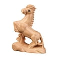 thumbnail image 4 of Esquirla Hand Carved Wood Horse Statue Horse Wooden Carving Ornament Handmade Animal Statue Desktop Horse Figurine for Living Room Decor B, 4 of 8