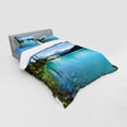 thumbnail image 3 of Ambesonne Landscape Bedding Set 3 Pcs, Canadian Lake Castle, Twin, Turquoise Green, 3 of 3