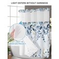 thumbnail image 6 of No Hook Shower Curtain with Snap-in Liner, Navy Blue Eucalyptus Leaves Waterproof Fabric Bathroom Curtains, Retro Country Leaf Botanical Bath Curtains & Mesh Top Window 72"x96" Extra Long, 6 of 9