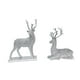thumbnail image 2 of Estatua de reno, figuritas de ciervo, decoración divertida para escritorio, estatua de alce y ciervo de resina Plata, 2 of 9