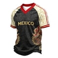 thumbnail image 2 of Mexico 2026 Soccer Cup Jersey for Men, V-Neck Short Sleeve Athletic Training Top, Breathable Sports Shirt, Active Fan Support Tee, Lightweight Casual Pullover, 1 Pack Black L, 2 of 5