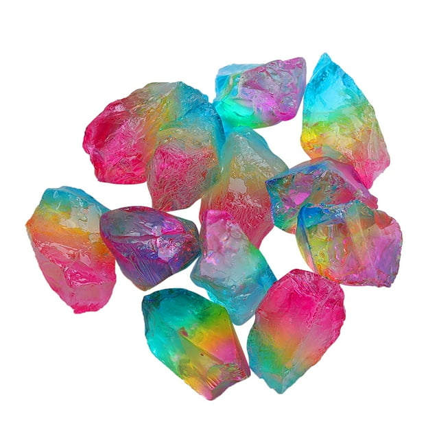 Decorative Stones 2 - Natural Rough Stone Electroplating Spray Paint Colorful Pendant Jewelry for Home and DIY Projects
