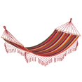 thumbnail image 1 of Outsunny Hamac de Patio Extérieur, Hamac Brésilien Portable Capacité de Charge jusqu'à 264 Lbs pour Jardin, Porche, Utilisation Extérieure et Intérieure Rayure Rouge, 1 of 8